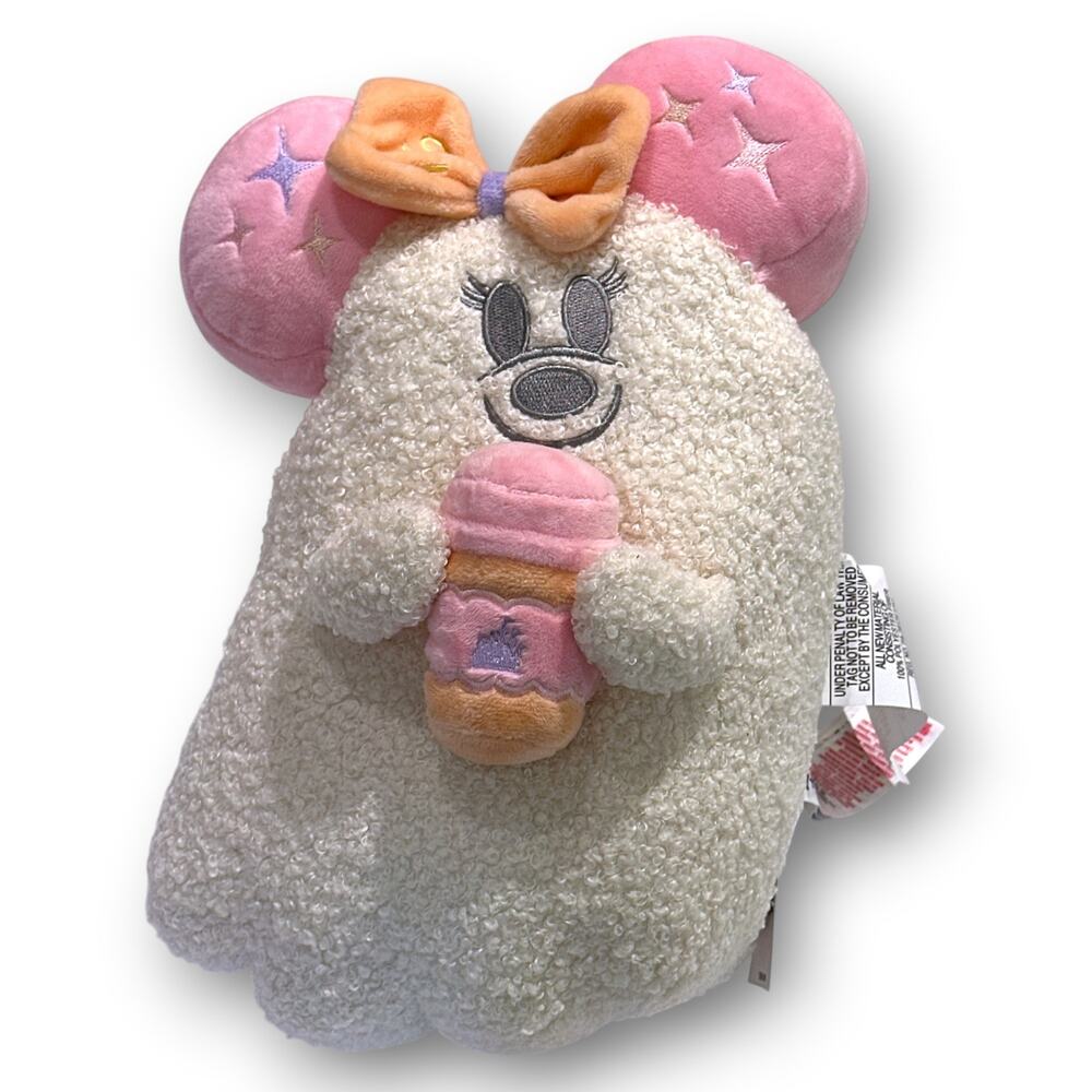 Disney Parks 2026 Minnie Cutie Ghost Plush Pillow Plushie Halloween Fall Decor